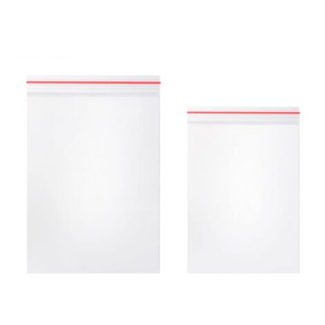 AHLSEN Lot de 200 sachets transparents avec fermeture à glissière, deux packs de tailles différentessacs en polyéthylène basse densité, adaptés à un usage alimentaire, 6 8 cm + 10 15 cm (1/5)