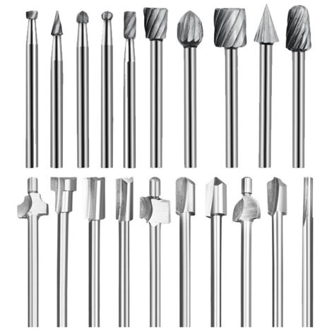 AHLSEN Fraises à Défoncer, Lot de 20 fraises en Acier rapide  pour fraises à défoncer 1/8" (3 mm) pour outils