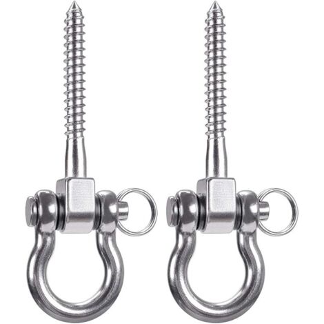 AHLSEN 2 Pièces 250KG Capacité Acier Inoxydable Crochet De Plafond, Suspension Trainer Kit de Suspension pour Chaise accrochante, Lampe accrochante, hamac, Sac de Boxe, entraîneur de Bride (1/5)