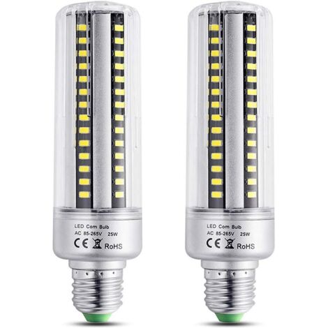 Ahlsen Ampoule E27 25W LED Blanc Chaud 3000K, 2500LM de Haute Luminosité, Équivalent Halogène Ampoule 200W, Non-dimmable, E27 LED Ampoule de Maïs pour Plafonnier, lot de 2 [Classe énergétique A+] (1/5)
