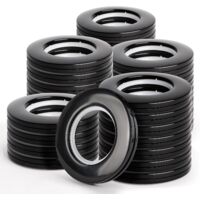 Ahlsen Anneaux Rideaux Anneaux de Rideaux en 40mm Anneaux pour Tringle à Rideaux en Plastique Anneaux d'oeillet de Rideau Anneaux de Bricolage pour Rideau de Fenêtre 32PCS Noir