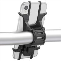 Ahlsen Support Téléphone Vélo Universel Silicone Porte-Téléphone de Vélo pour iPhone Samsung Huawei et 4.5-7.0 Pouces Smartphones Idéal pour Montagne Vélo Moto Poussette et Golf Trolley Noir