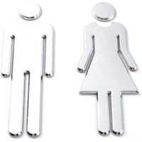 Ahlsen Plaque de Porte Femmes et Hommes,Signe Toilette, WC Sign,Symboles de WC Hommes Femmes Signe Toilette pour Porte Panneau WC Homme Femme Panneau Toilette Signe de Porte Salle de Bain
