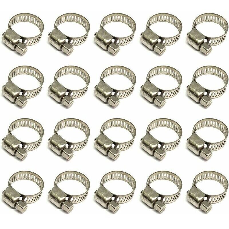 Lot 10 Collier De Serrage Inox Réglable 10-16 Mm – Colliers Vis Métalliques Durables Pour Tuyaux, Piscine, Gaz