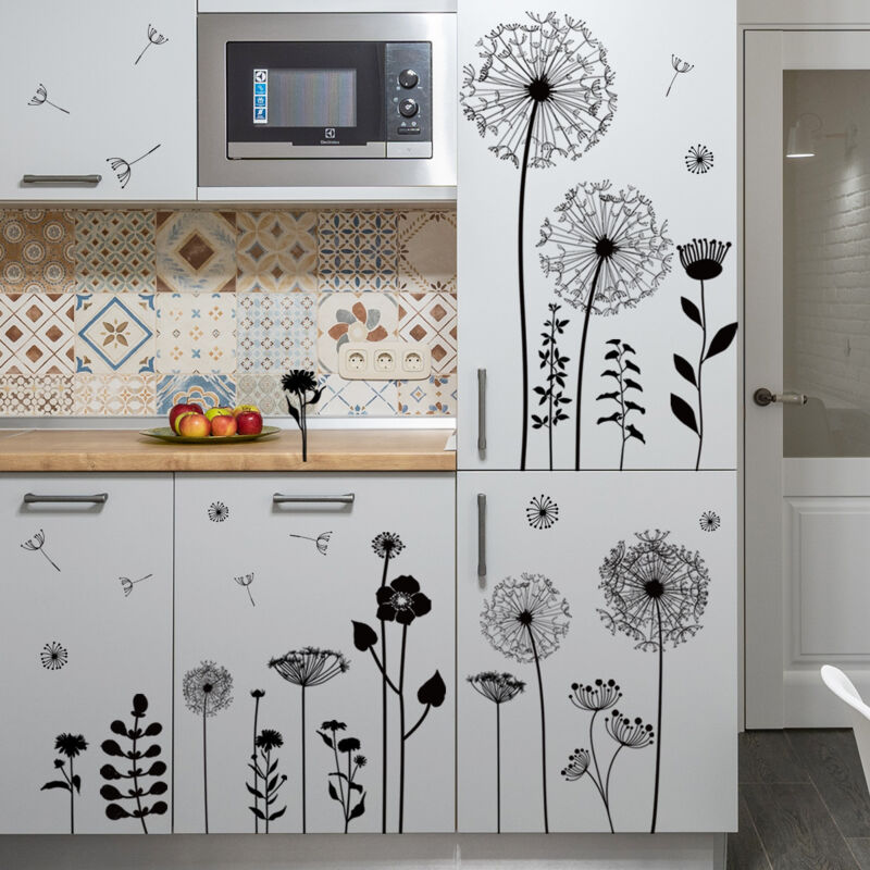 Stickers Muraux Loup Et Lune PLIGREAT - Noir Et Blanc, Style Forêt Mystique - Déco DIY