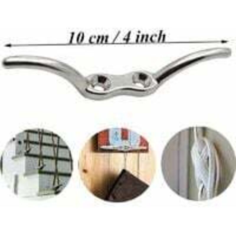 JINXM Crochet à Taquet 150mm Acier Inoxydable - Pour Cordage Bateau, Bâche Ou Drapeau - Fixation Marine