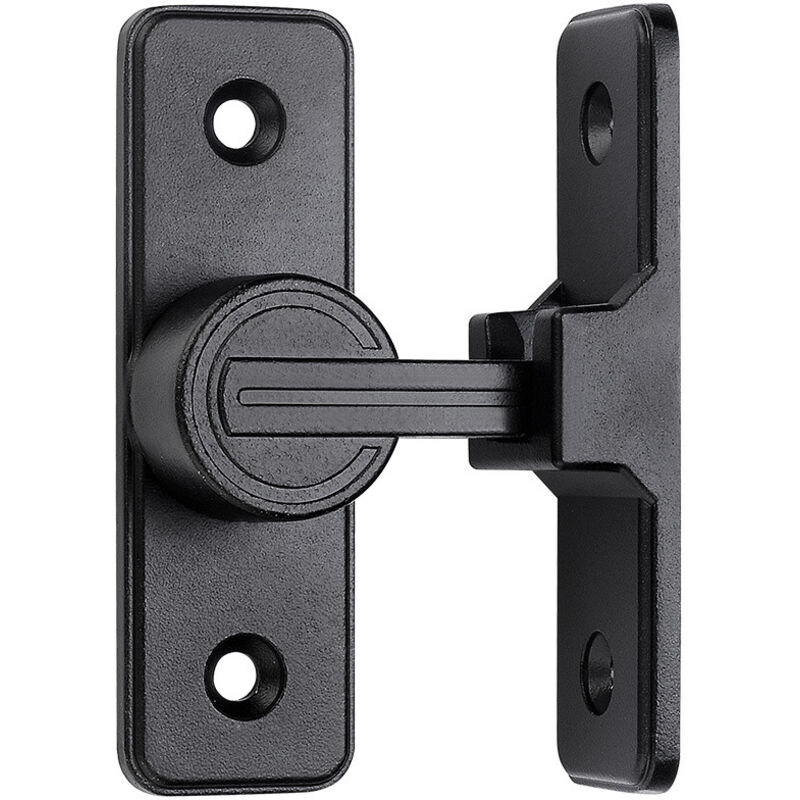 CCJH Verrou Pour Porte De Grange Coulissante - Acier Inoxydable Noir - Sécurité & Style Rustique