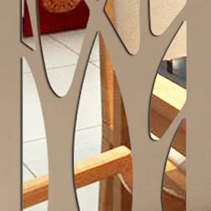 Miroir Mural Autocollant 3D En Acrylique Motif Branches D'arbre