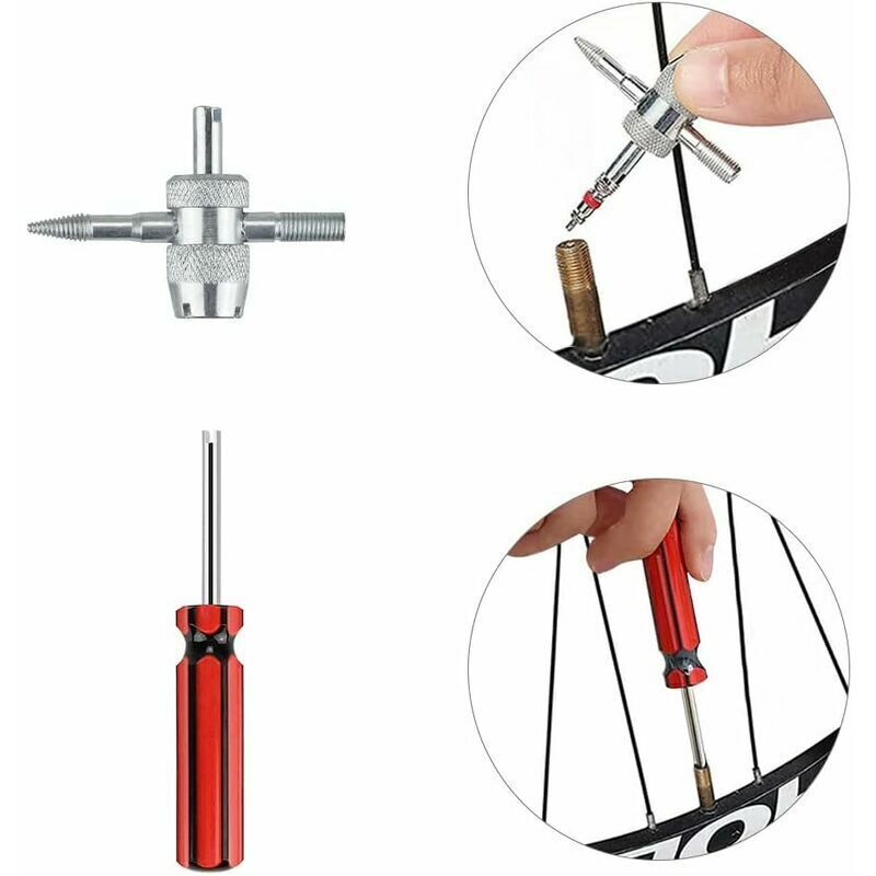 Kit Démonte-Pneus 22 Pièces - 3 Leviers + Protège-Jantes + Outils Valve - Pour Voiture, Moto, Vélo, Tracteur - Acier Chrome-Vanadium