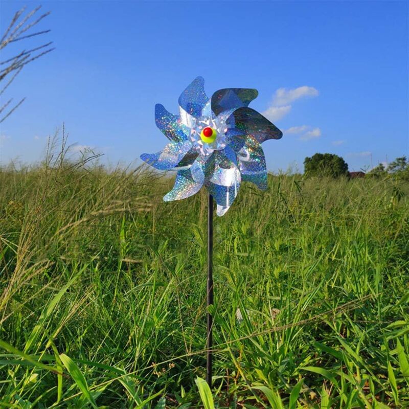 10 PCS Sharp Répulsif Oiseaux,Anti-Oiseaux Réfléchissant Moulin à Vent