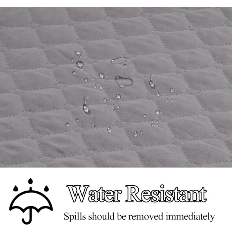 Housse Accoudoir Canapé Imperméable 3 Places - Gris Foncé Avec Poches Antidérapantes