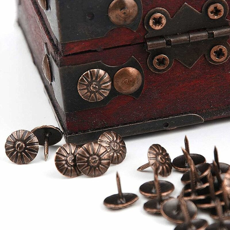 150 Punaises D'ameublement En Bronze Antique - 7x13 Mm, En Fer, Pour Fixer Tissus, Tapis Ou Projets DIY