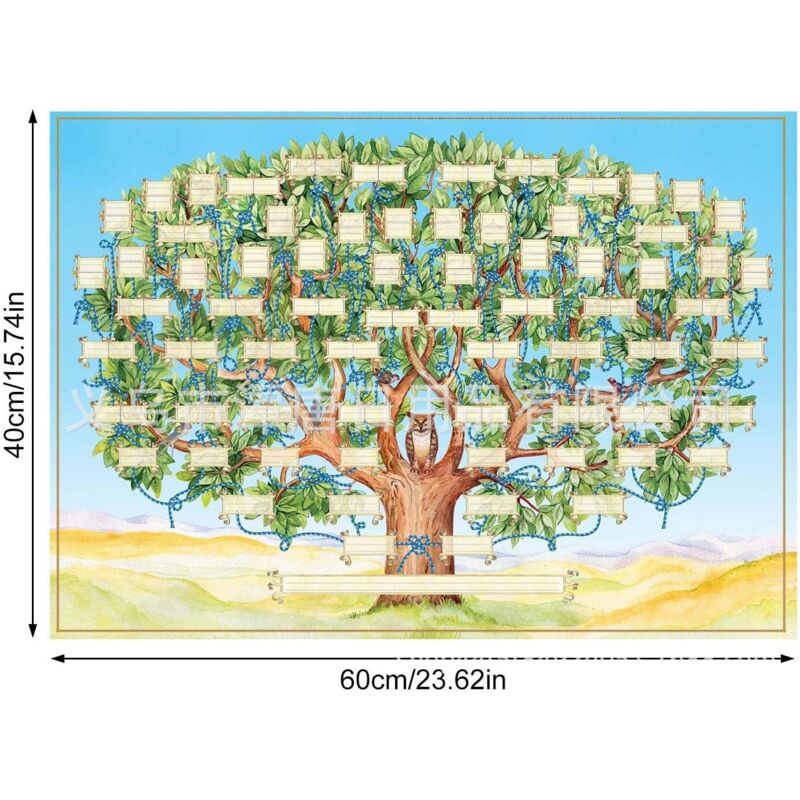 Panneau D'arbre Généalogique En Bois Personnalisé Avec Noms Gravés