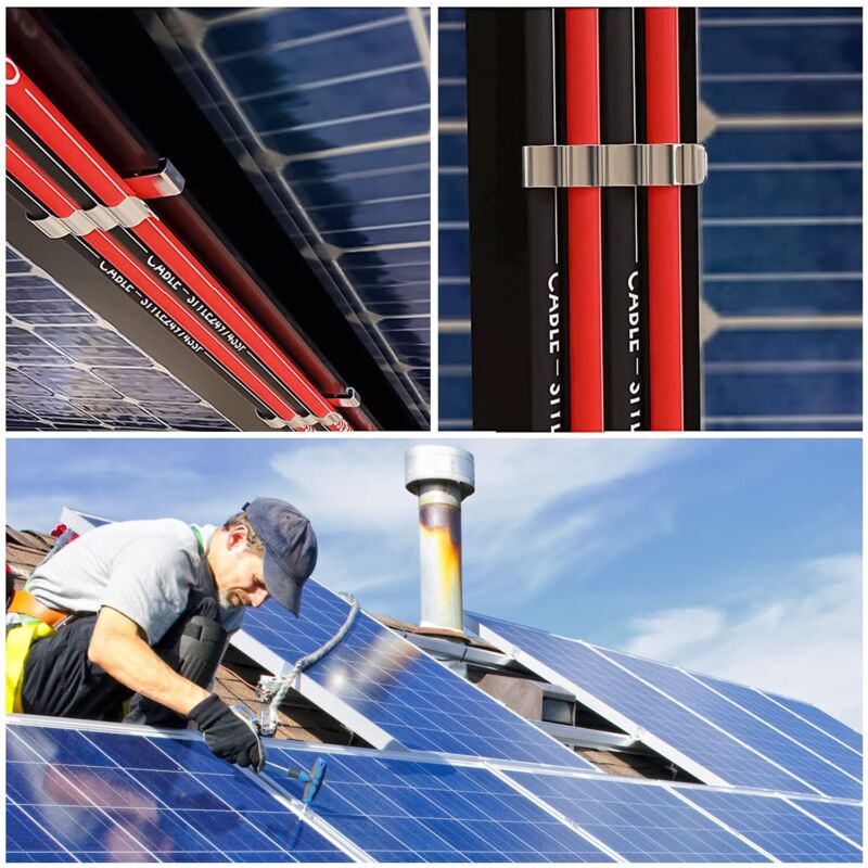 Lot De 50 Clips En Acier Inoxydable Pour Câbles - Organisation Remorque, Panneaux Solaires, Kayak
