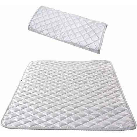 Nappe de Repassage Isolante Couverture de Repassage à la Vapeur Coton Tapis De Repassage sur Table Portable pour Lave-Linge Sèche-Linge Voyager la Maison Argent 48 X 85 cm(1 pcs)