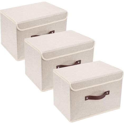 LuxStellar Boite De Rangement Avec Couvercle Boîte À Vêtements Pliable A Pharmacie Rangement De Rangement Pour Armoire De Voyage - Gris -ÀVêtements Pliable - 30 X 20 X 14 Cm