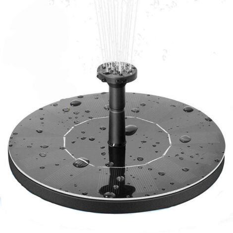 Fontaine Solaire 16cm solaire fontaine d'eau pompe jardin extérieur classique rond flottant eau paysage oiseau bain fontaine (1/5)