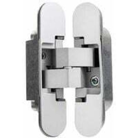 Charnière invisible pour portes, Lot de 2 charnières invisibles pour portes lourdes, charge de 35 kg, ouverture de 180º, zamak (1/4)