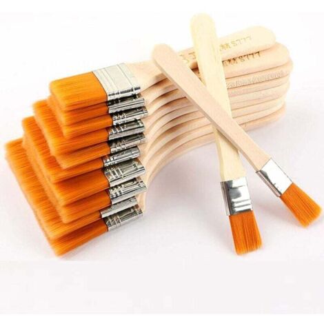 Pinceaux Plats Avec Manche en Bois Grand Pinceau Acrylique Plat Pinceaux en Acrylique Plats Professionnels Nylon Peinture Brosse Utilisé Pour la Peinture Et le Nettoyage la Peinture Murale (12 PièCes) (1/5)