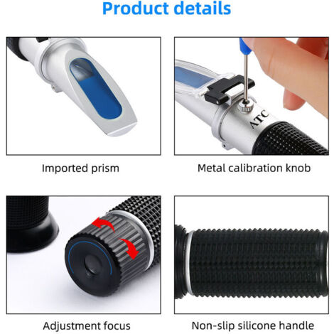 Réfractomètre De Sucre Brix Réfractométre Portable De 0-32% Range Servant à Mesurer Le Taux De Sucre Pour Miel Confiture Jus Boisson Vin