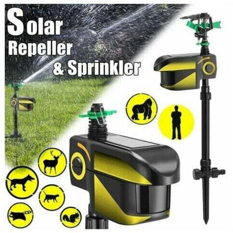 Solaire Alimenté Charge Répulsif Des Animaux Dissuasif Infrarouge Automatique Induction Arrosage Détection De Mouvement Activé Répulsif En Plein Air Chien Chat Oiseau Animaux Lutte Antiparasitaire (1/5)