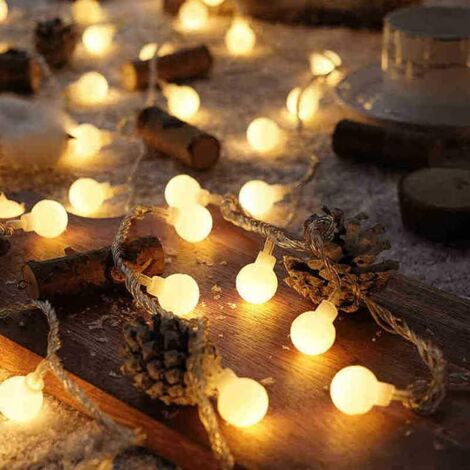40 Boules Guirlande Lumineuse 5M Blanc Chaud LOHAS - Décoration Noël, Mariage, Jardin Et Intérieur