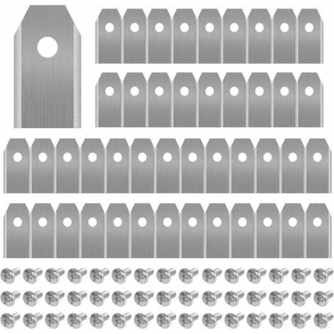 45 x Lames de Couteau en Titane pour Toutes Les Tondeuses Robotiques Husqvarn/Automower/ Yardforce/Gardena(3g-0.75mm) Avec 45 Vis, Lames de Rechange pour Modeles 105,310,315,320,420,430x,r40i (1/5)