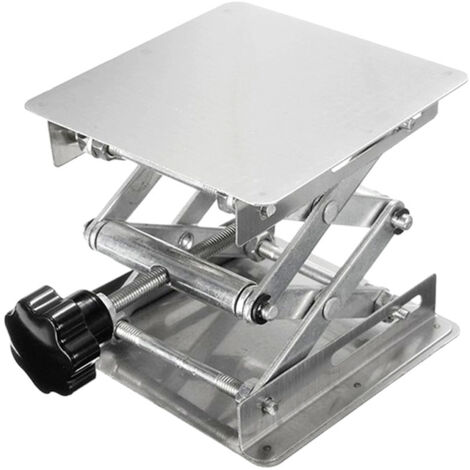 Plateforme De Levage à Ciseaux Manuel - 90x90 Mm - Hauteur Max 90 Mm - Pour Laboratoire Et Tests