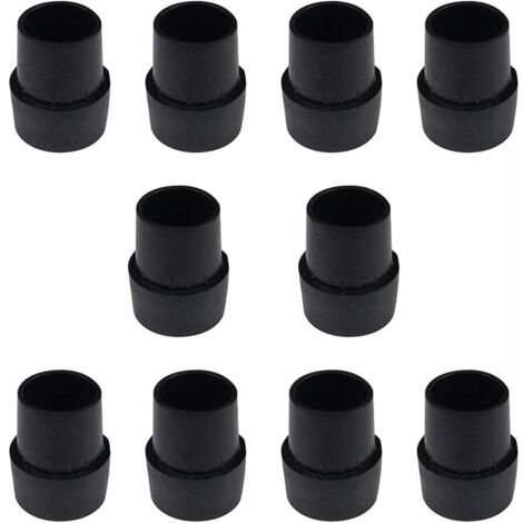 Lot de 10 embouts de pied de trampoline en caoutchouc antidérapant facile à installer - Accessoires de trampoline solides en latex pour pieds ronds de 2,5 cm - Noir (1/5)