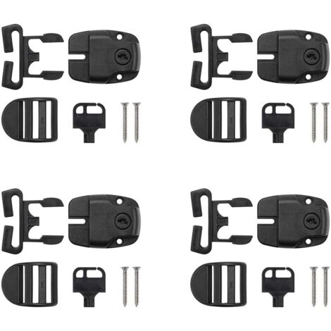 4 Ensembles de Clips de Couvercle de Spa, Kit de Réparation de Loquet de Couvercle de Spa avec Clé et Vis Accessoires Loquet de Couvercle de Spa pour Sangles de Couvercle de Spa (1/4)