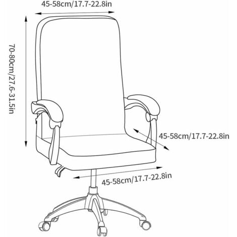 Housse Extensible Pour Chaise De Bureau - Lot De 2 Pièces, Lavable, Vert - Pour Sièges Rotatifs - 5