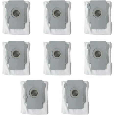 Lot de 8 Sacs jetables Sacs À Poussière de Rechange pour Aspirateur iRobot Roomba i7 i7+ / i7 Plus E5 E6 E7 S9 S9 Robot Base Autonettoyante, Kit d'accessoires de Sacs d'élimination de la Saleté (1/5)