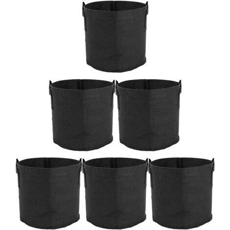 SHINING HOUSE Sac de Plantation 6 pièces Sacs à Plantes en Non tissé Aération Tissu Pots Respirant Sac avec Poignées pour Jardin Maison (1/5)