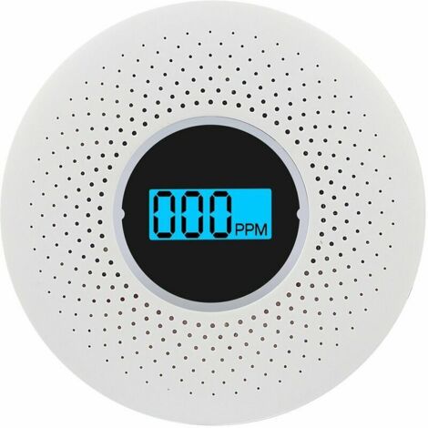 Détecteur de fumée et de monoxyde de carbone combiné avec alarme sonore d'affichage et alarme clignotante et LED Détecteur de fumée et de CO intelligent pour maison entreprise usine entrepôt KTV détec (1/5)