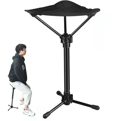 Tabouret Pliable pour Piano Réglable en Hauteur Fer Similicuir Noir en.casa, tab