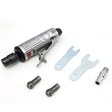 6pcs,Meuleuse pneumatique à haute vitesse rectifieuse d'angle pneumatique avec port d'entrée d'air et clé (1/4)