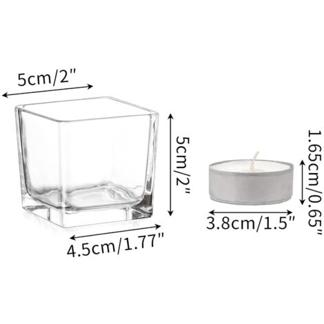 Photophore Verre Lot De 6 Photophores En Verre Pour Noël – Bougeoir Décoratif Rouge, Vert, Blanc – 8x7 Cm Bougeoir Noël Table