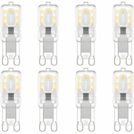 Lot de 8 ampoules LED G9, G9 LED 220V Blanc naturel 5500K 3W équivalent halogène 30W [Classe énergétique E] (1/5)