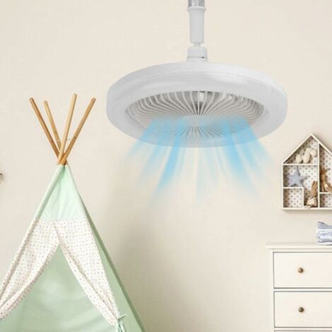 Ventilateur De Plafond Portable à Visser E27 - Rotation 360° Silencieux - Pour Balcon, Chambre, Salon - Installation Facile