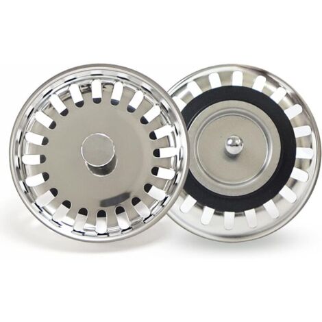 1pc Bouchon Evier Cuisine Filtre Evier Cuisine Bouchon de Lavabo de Salle de Bain en Acier Inoxydable Filtre de Lavabo de Salle de Bain,Bouchon d'évier Universel (79mm) (1/5)