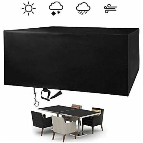 Housse de protection imperméable pour meubles de jardin en tissu Oxford 210D résistant aux UV rectangulaire pour table de terrasse (200 x 160 x 70 cm) (1/5)