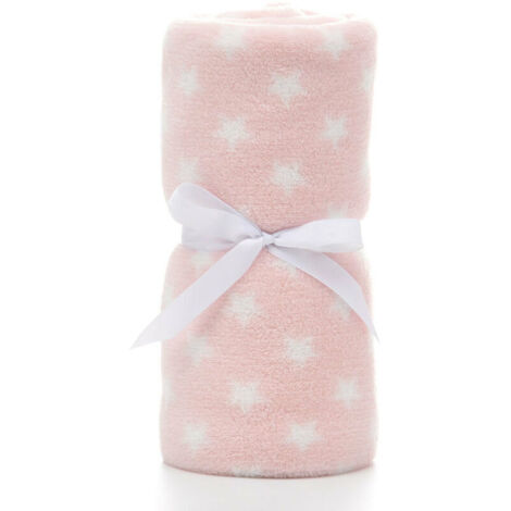 Couverture Bébé Naissance Polaire Plaid Bebe Douce pour Fille et Garçon comme cadeau de naissance 75  100CM, Rose (1/6)