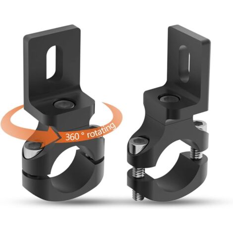 Support De Lumière Vélo – Pince Guidon 32 Mm – Noir Et Rouge – Neuf