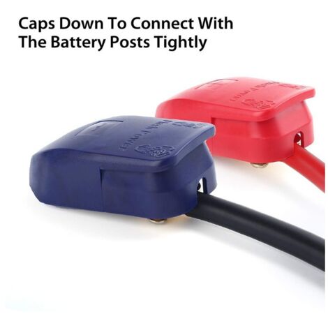Mizikuu 2 Paires Cosse Batterie 12V Avec Connecteurs à Dégagement Rapide - Rouge Et Bleu