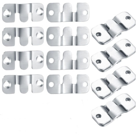 Shining House – Supports de montage encastrés pour cadre photo – Lot de 8 – Acier inoxydable résistant à la corrosion – Installation facile avec clips en Z