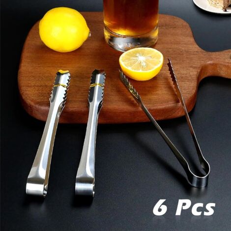 Pince à Glaçons En Acier Inoxydable 6,3 Pouces - Mini Pinces De Service Multifonctions Pour Bar Et Cuisine