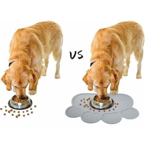 Tapis De Gamelle Pour Chien Et Chat - 30x40 Cm - Silicone Absorbant Antidérapant - Facile à Nettoyer, Imperméable - 8