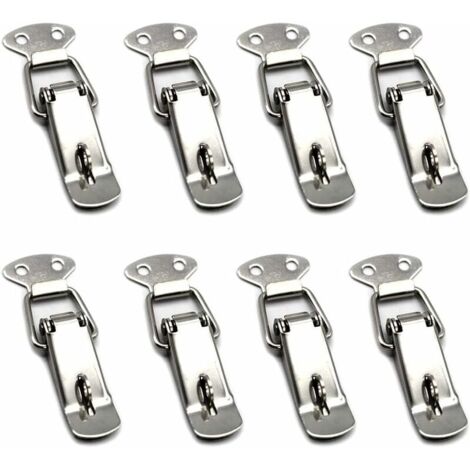 8 Pièces Fermeture a Levier Fermeture à Ressort Loquet Bascule en Acier Inoxydable Pour Coffre à Outils,Tiroir,Armoire et Coffre - Silver (1/5)