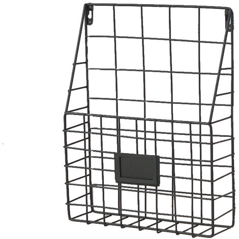 1pcs Étagère murale Porte-Magazine/Porte-revue Panier à Journaux Porte Revue Mural (Noir) (1/3)