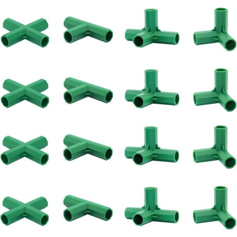 SHINING HOUSE Lot de 16 raccords de 16 mm 4 types de support stable robuste pour cadre de serre Convient pour treillis de raisin, écran solaire, abri de jardin (1/5)